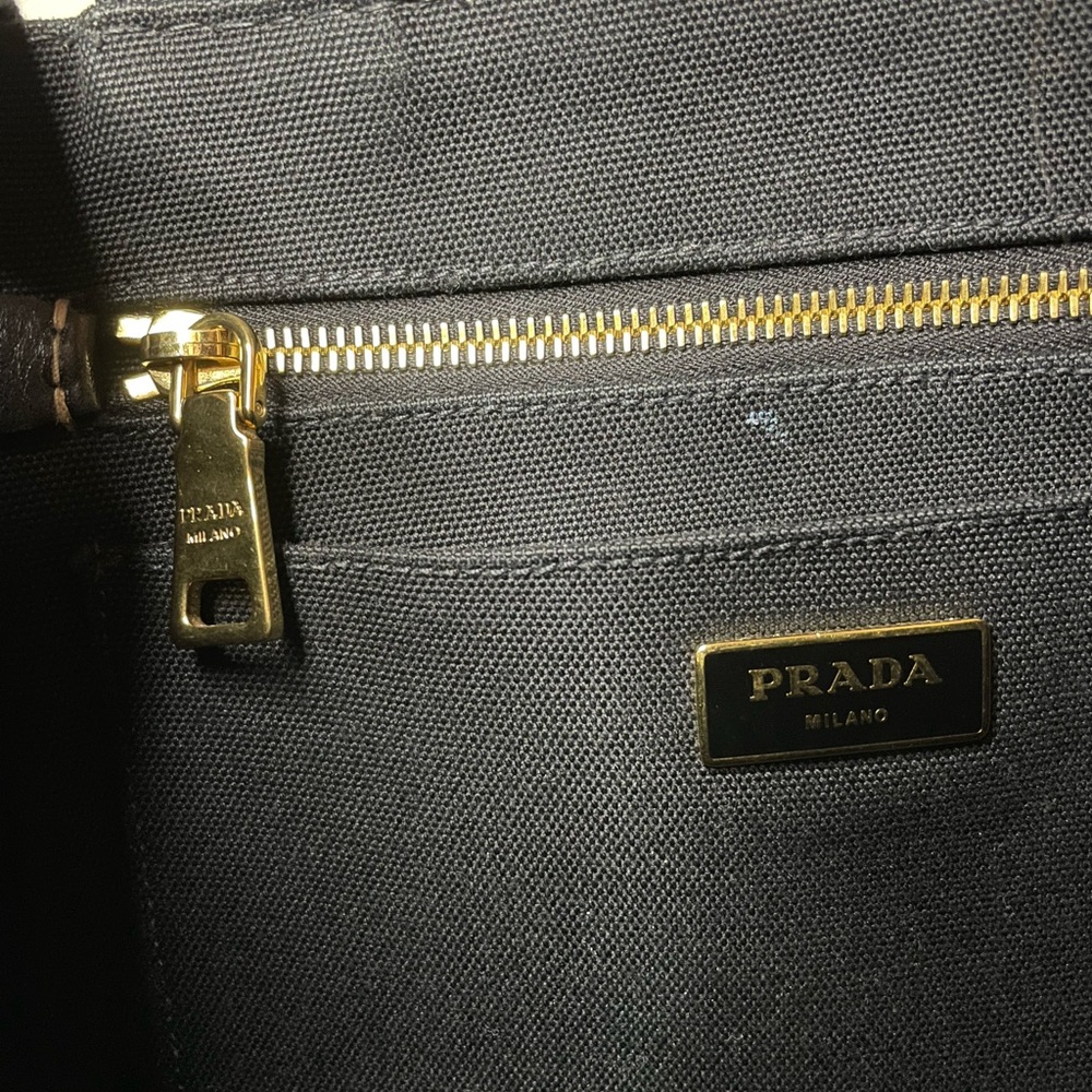 Prada Canapa Canvas tote bag jacquard 2way in black - Picture 8 of 13